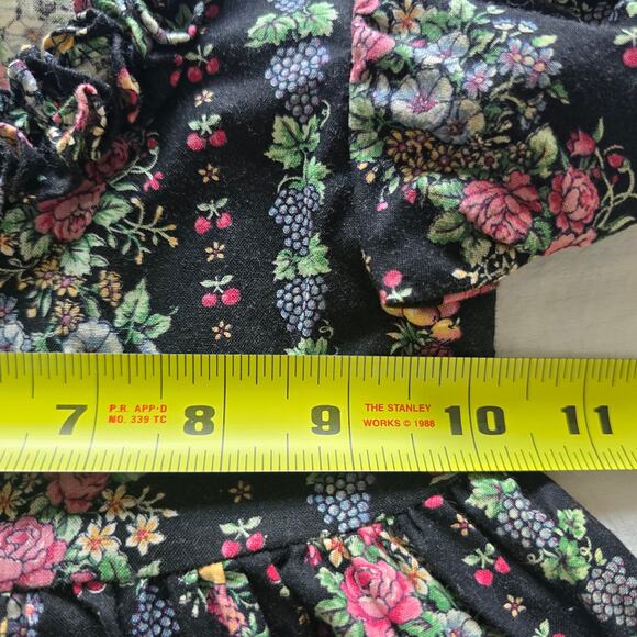 Vintage Kole Kole Girls Hawaiian Black Dress Floral & Fruit Print Size 2T USA - Picture 7 of 8